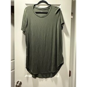 Daily Ritual Womens Olive Green Short Sleeve High-Low Hem T-Shirt XL